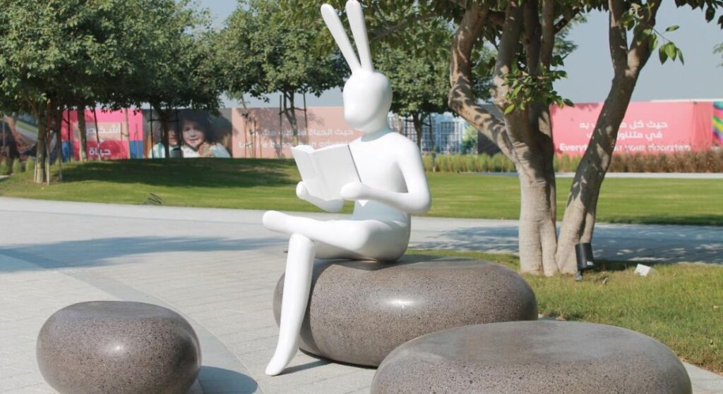 GRP Bunny Sculpture, fiber tech