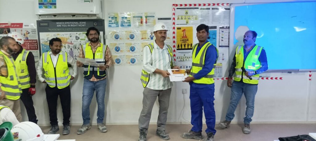 Teamwork is the ability to work together toward a common vision. The ability to direct individual accomplishments toward organizational objectives. it is the fuel that allows common people to attain uncommon results. 
Proud moment for us and it is wonderful moment to see you recognized by Main contractor.